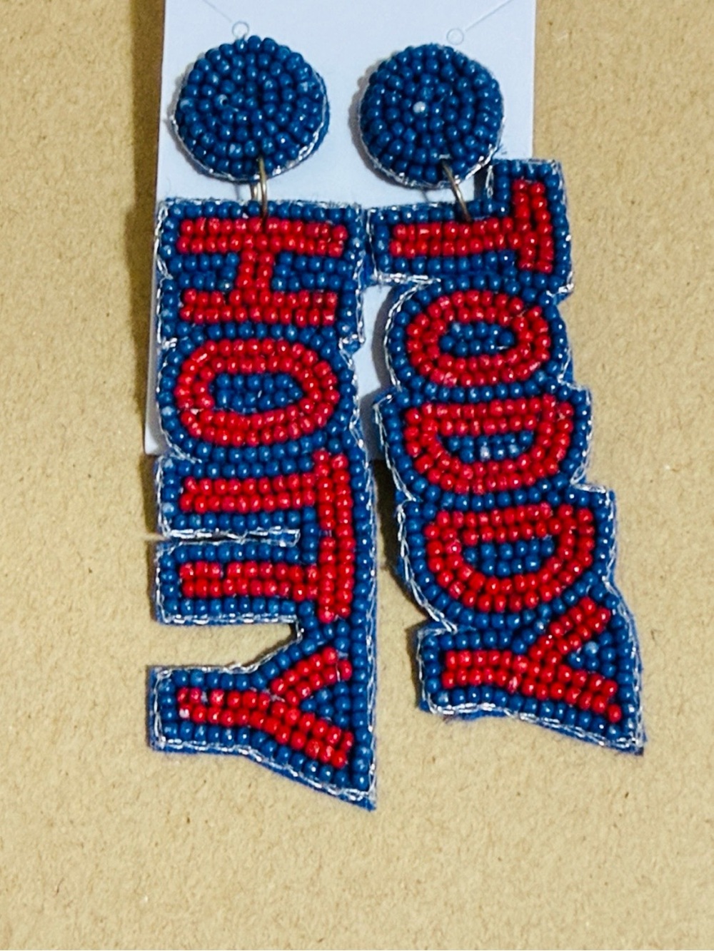 Ole Miss Hotty Toddy Beaded Earrings